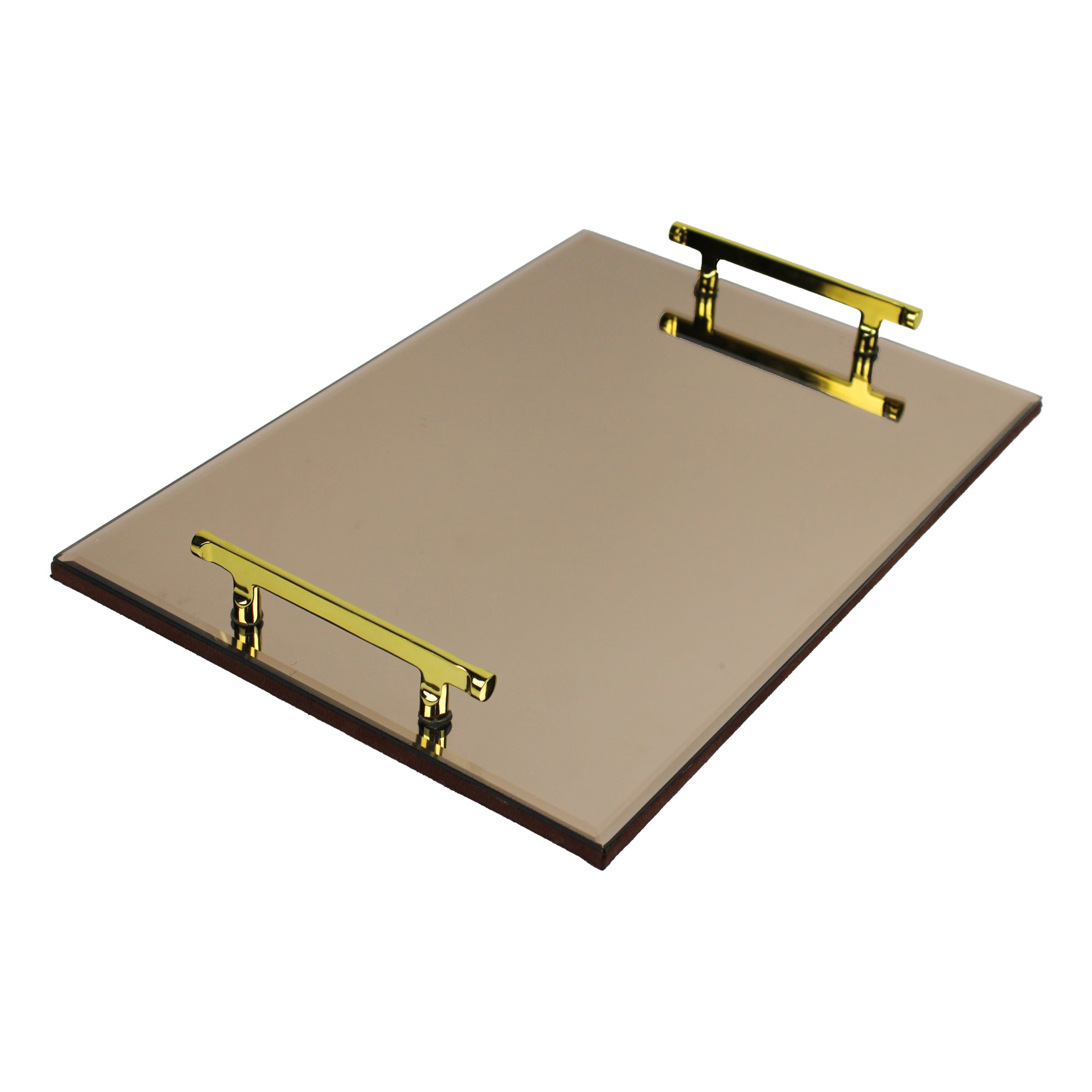 Premium Brown Glass Tray Set of Two